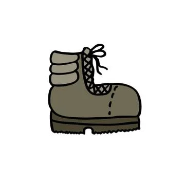 Trekking boots doodle icon, vector illustration Stock Illustration