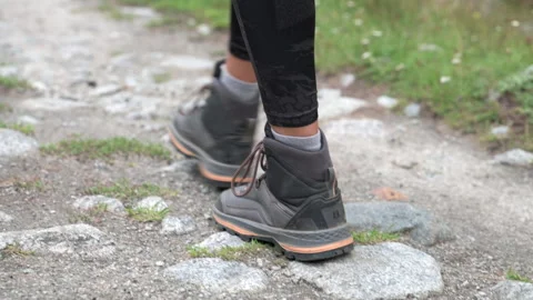 Trekking Boots on Trail Stock Footage 263122152