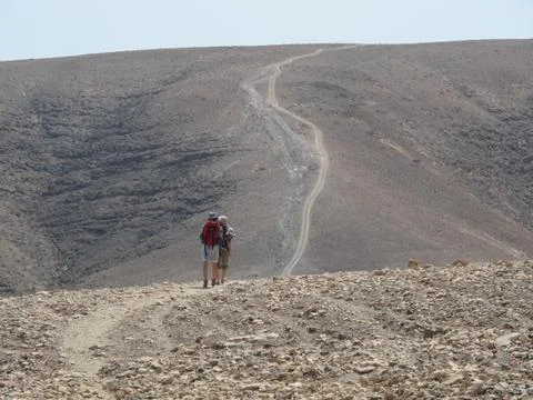 Trekking in the desert Stock Photos