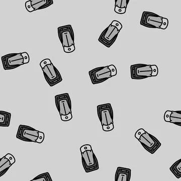 Trekking hiking backpack vector seamless pattern Illustrazione stock