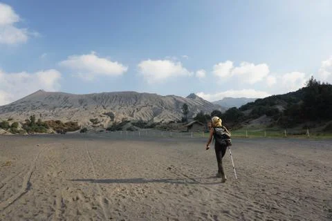 Trekking to Mount Bromo East Java Indonesia. Stock Photos