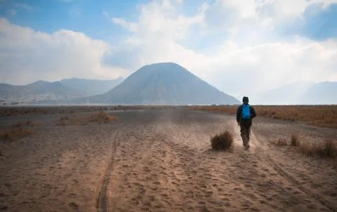 Trekking to Mount Bromo East Java Indonesia. Stock-Fotos