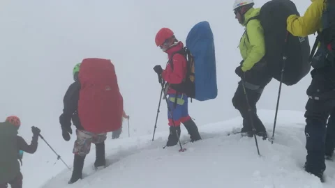 Trekking in the mountains in winter Stock-Footage 145181845