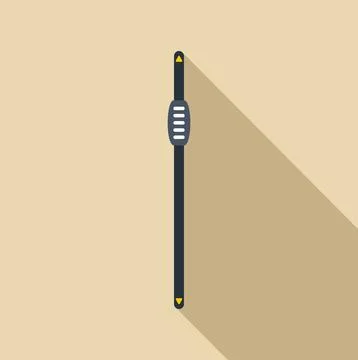 Trekking pole graphic with long shadow design Stock Illustration