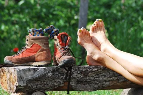 Trekking rest Stock Photos