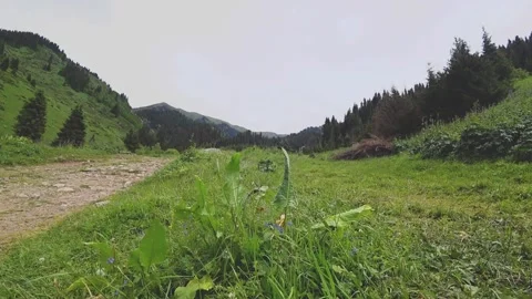 Trekking route in the mountains Stock Footage 132987346