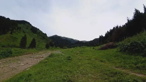 Trekking route in the mountains Stock Footage 132987389