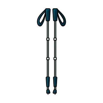 Trekking sticks flat icon. Vector isolated illustration Stock Illustration