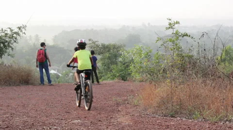Trekking Through Scenic Terrain Stock Footage 59766401