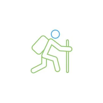 Trekking vector icon design template 스톡 일러스트