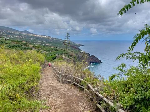Trekking in Volcanic Landscape Foto stock