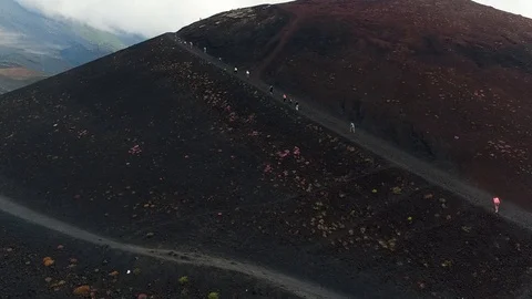 Trekking on Volcano Etna Stock-Footage 126581068