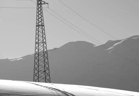 Trellis high in the mountains in winter Stock Photos