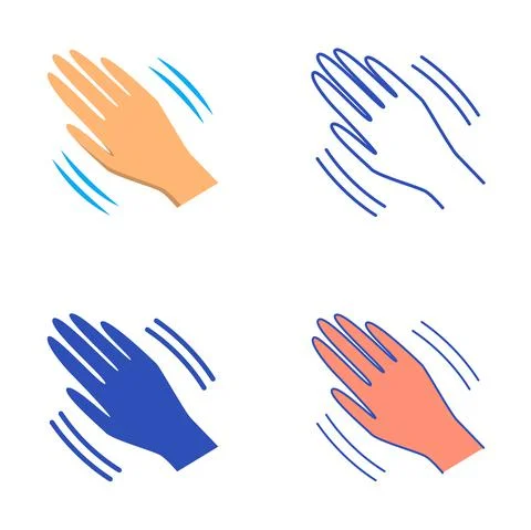 Trembling icon set in flat and line style Stock Illustration