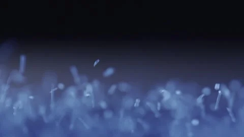 Trembling Loudspeaker Throwing Blue Flour In The Air. Super Close-Up Stock Footage 253774458