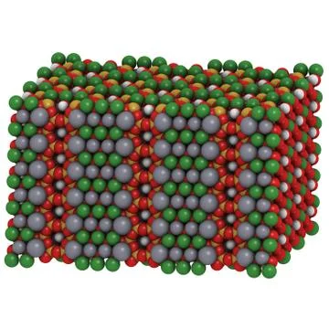 Tremolite asbestos, crystal structure Stock Illustration
