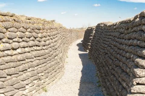 Trench of death world war 1 flanders fields belgium Stock Photos