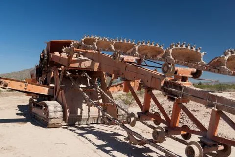 Trench digger, digging machine Stock Photos