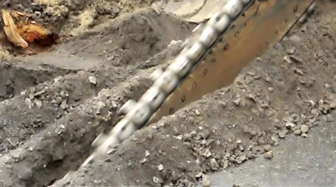 Trench digger. Stock Footage 35221595
