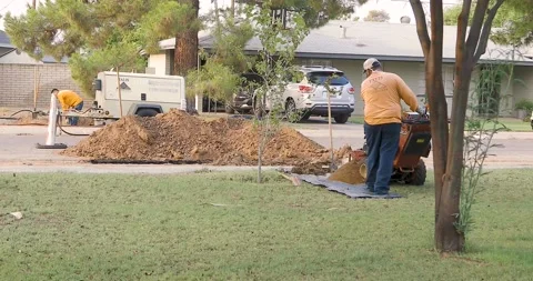 Trench Digger Stock Footage 138133937