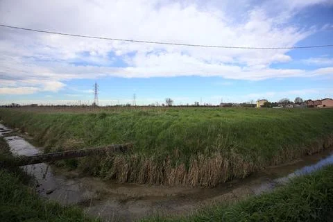 Trench in a field Stock Photos