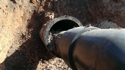 A trench with a gas pipeline Stock Footage 61991393