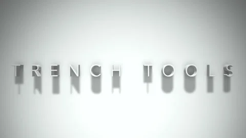 trench tools 3D title animation with sha... | Stock Video | Pond5