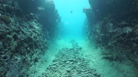 Trench underwater carved into the seaflo... | Stock Video | Pond5