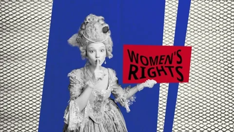 Trend 3d motion sketch collage video of duchess girl show shh women rights power Stock-Footage 311503898
