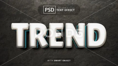 Trend 3d text effect editable PSD Template