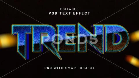 Trend 3d Text Effect Editable PSD PSD Template