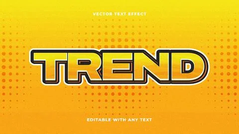 TREND 3D TEXT EFFECT Stock Illustration