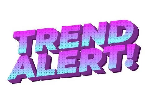 Trend alert 3d text with vibrant purple and blue colors Stock Illustration