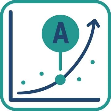 Trend analysis and growth projection icon Stock Illustration