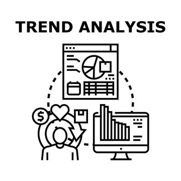 Trend analysis concept representing business marketing data イラスト素材
