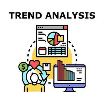 Trend analysis concept representing business marketing data Stock Illustration