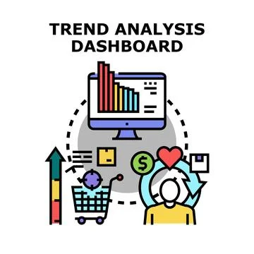 Trend analysis dashboard presenting business data insights 스톡 일러스트