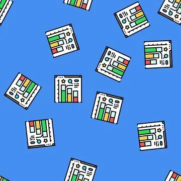 Trend analysis social media vector seamless pattern 스톡 일러스트