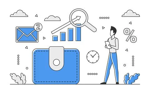 Trend analysis statistics 스톡 일러스트