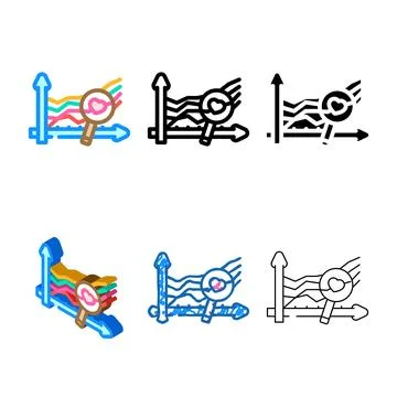Trend analysis types social media color icon vector Stock Illustration