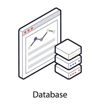 Trend analysis in website, concept of data analytics isometric icon Illustrazione stock