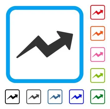 Trend Up Arrow Framed Icon Stock Illustration