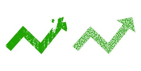Trend up Arrow Icon Recursive Collage and Grunge Textured Icon Illustrazione stock