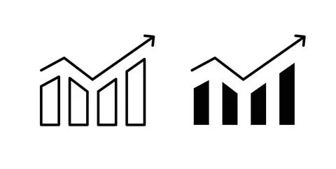 Trend Arrow icon symbol. Vector illustration pack in black color. Ilustração Stock