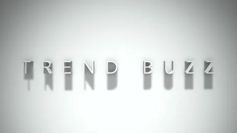 Trend buzz 3D title animation with shadows on a white background Stock Footage 297801609