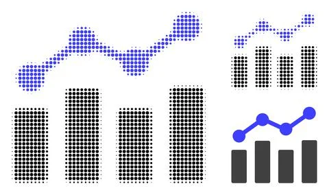 Trend Chart Halftone Dotted Icon Stock Illustration