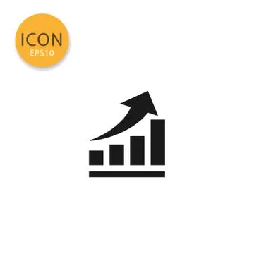 Up trend chart icon isolated flat style. イラスト素材