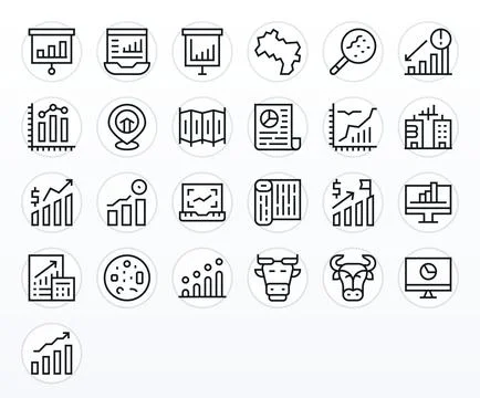 Trend Design Vector Icons featuring 25 Pixel Aligned Regular Line Style Illustrazione stock