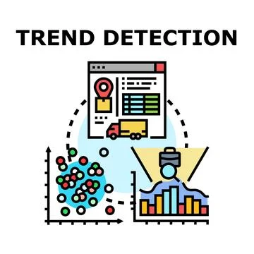 Trend detection analyzing data for market insights イラスト素材
