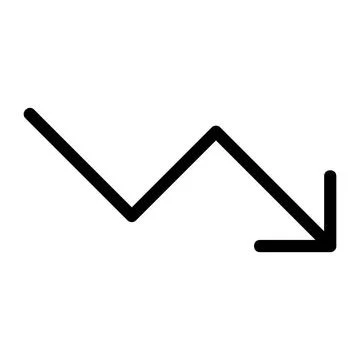 Trend down, Chart, crisis, fall Vector Icon, Lineal style icon イラスト素材